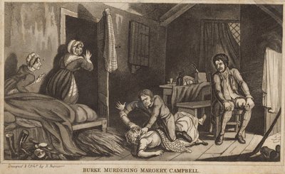 Burke ermordet Margery Campbell (Gravur) von Robert Seymour