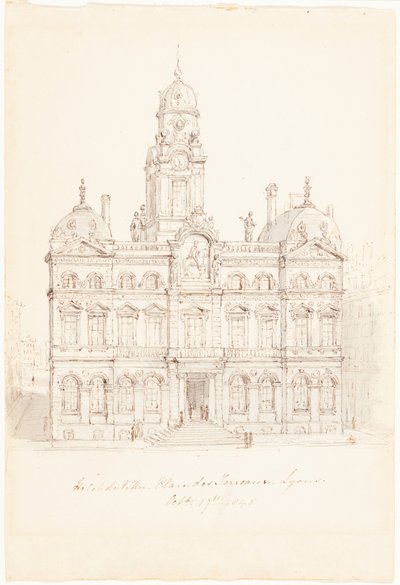 Hôtel de Ville, Place des Terreaux, Lyon von Robert Smirke