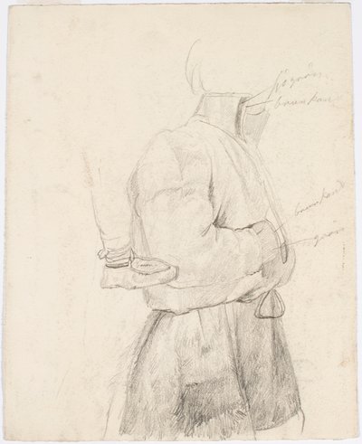 Kostümstudie, links Lederschuh von Robert Wilhelm Ekman
