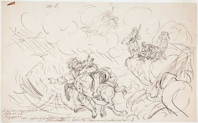 Die Erschießung von Väinämöinen, Skizze für eine Kalevala-Themenserie von Robert Wilhelm Ekman