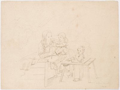 Mädchen mit zwei Kindern von Robert Wilhelm Ekman