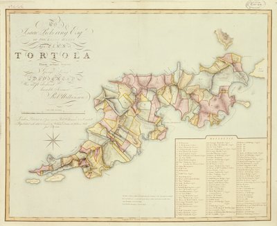 Plan von Tortola aus der Vermessung von George King von Robert Wilkinson