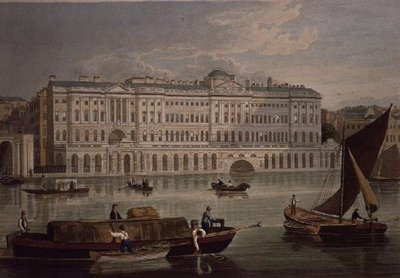 Ansicht von Somerset House, veröffentlicht 1821 von Colnaghi & Co. von Robert the Elder and Younger Havell