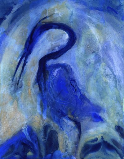 Abstrakter Blauer Reiher von RodMacIver