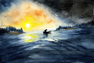 Kanu auf goldenem See von RodMacIver