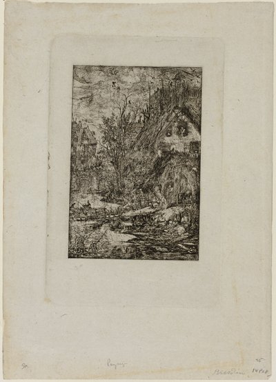 Ein Dorf betreten, aus Revue Fantaisiste von Rodolphe Bresdin