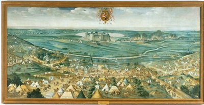 Feuer in der Stadt Hayn. 10014232 von Rodrigo de Holanda