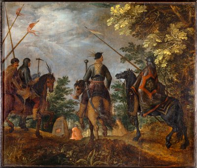 Marsch polnischer Reiter in einem Wald von Roelandt Jacobsz. Savery