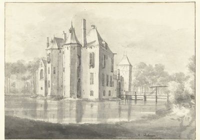 Ansicht von Huis Moersbergen, vom Nordosten gesehen von Roelant Roghman