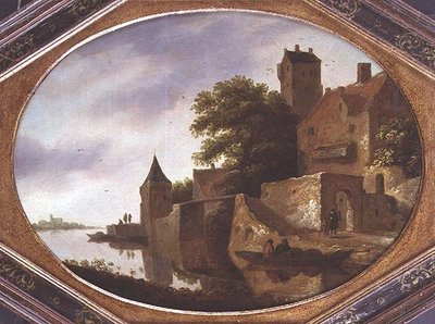 Landschaft mit einem befestigten Herrenhaus von Roelof Van Vries