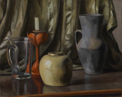 Stillleben mit Kerze und Tongefäßen von Roger Eliot Fry