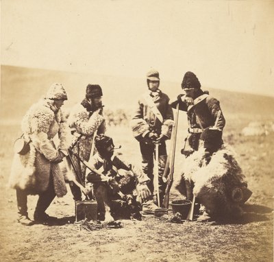 Kapitän Pechell & Männer des 77. Regiments - Winterkleidung von Roger Fenton