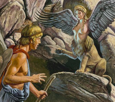 Ödipus begegnet der Sphinx von Roger Payne