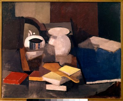 Stillleben mit Büchern und Karten von Roger de La Fresnaye