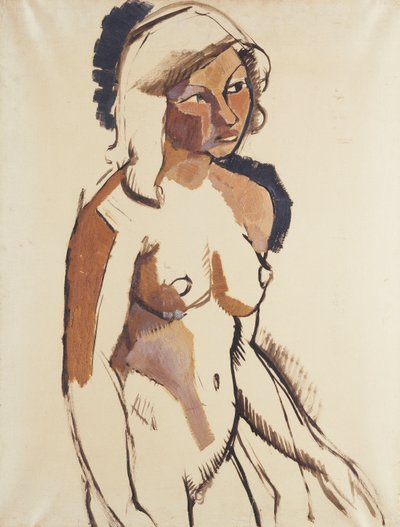 Das italienische Mädchen, Dreiviertellänge, nach rechts schauend von Roger de La Fresnaye