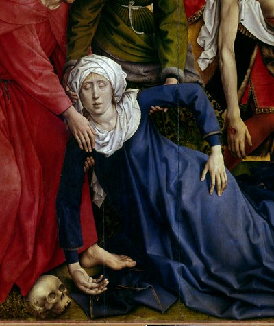 Kreuzabnahme. Detail (Detail) der ohnmächtigen Jungfrau. Altarbild von Rogier van der Weyden (1400-1464) 1435 Madrid, Museo del Prado von Rogier van der Weyden