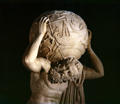 Atlas, Kopie eines griechisch-hellenistischen Originals (Marmor) (Detail) von Roman