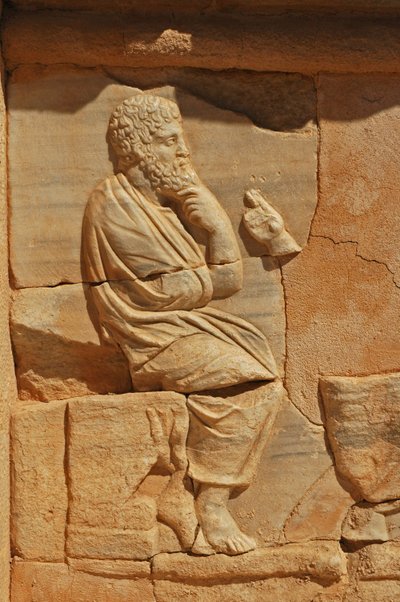 Basreliefs am Proszenium des römischen Theaters, Sabratha, Libyen, 2. Jahrhundert n. Chr. von Roman
