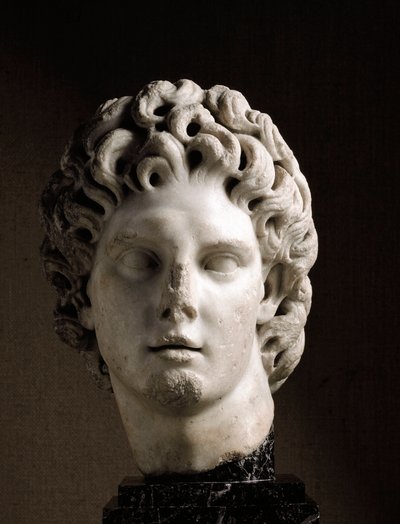 Kopf von Alexander dem Großen, 2. Jahrhundert v. Chr. (Skulptur) von Roman