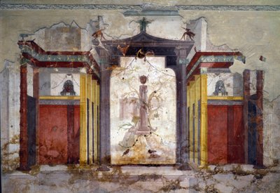Innenansicht der Fresken des Maskenzimmers von Roman