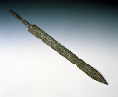 Legionärsschwert oder Gladius, von der römischen Stätte in Newstead, Melrose, 80-100 n. Chr. (Bronze) von Roman