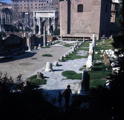 Lage der Basilica Aemilia im Forum Romanum, erstmals erbaut 179 v. Chr. und mehrfach restauriert dank der Familie Emilia. Rom von Roman