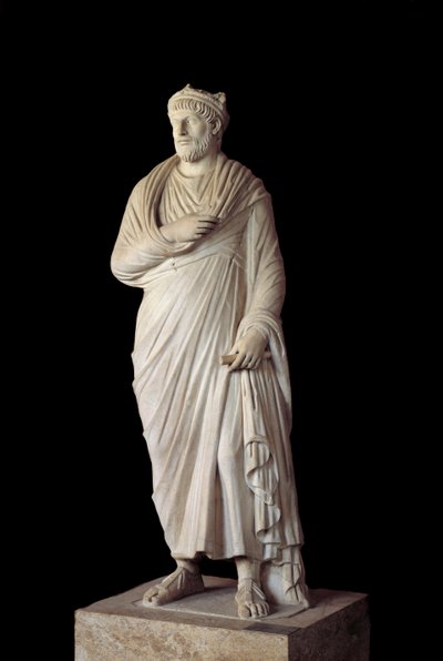 Römisch-griechische Kunst: Skulptur des römischen Kaisers Julian I. Apostata (331 - 363) (4. Jahrhundert n. Chr.) Paris, Louvre von Roman