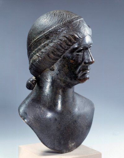 Römische Kunst: Bronze Frauenkopf. Anfang des 1. Jahrhunderts n. Chr. Paris, Louvre von Roman