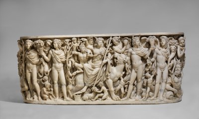 Sarkophag mit dem Triumph des Dionysos und den Jahreszeiten, ca. 260-20 n. Chr. (Marmor) von Roman