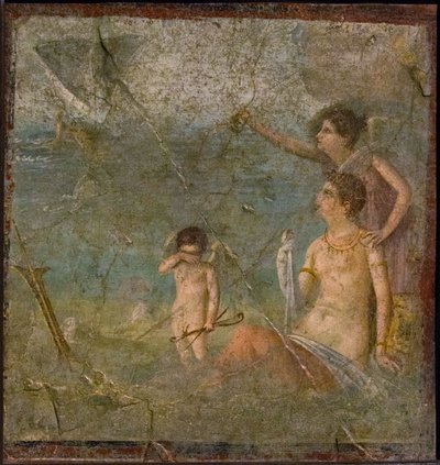Ariadne und Theseus von Roman Pompeian wall painting.