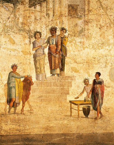 Fresko, das Jason und Pelias aus Pompeji darstellt von Roman Roman
