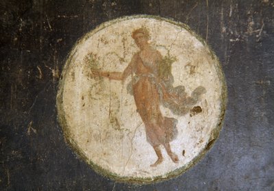 Fresko mit Medaillon, rechter Flügel im Haus der Vettii, Pompeji (UNESCO-Welterbeliste) von Roman Roman