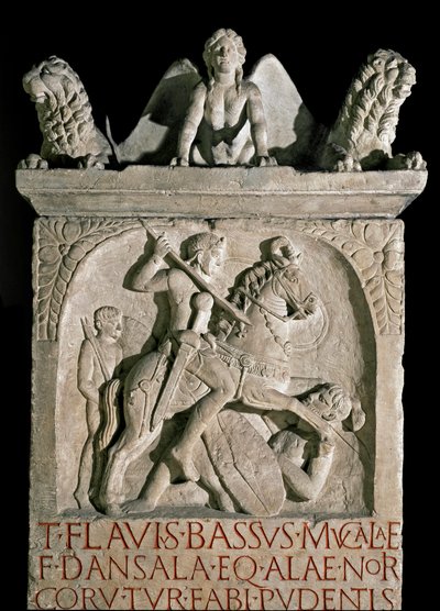 Römische Kunst: Grabstele des Aristokraten und römischen Politikers Flavius Bassus Herculanus von Roman Roman