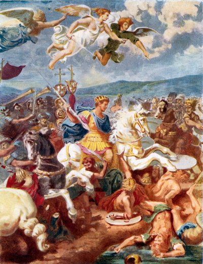 Konstantin in der Schlacht an der Milvischen Brücke von Romano Giulio