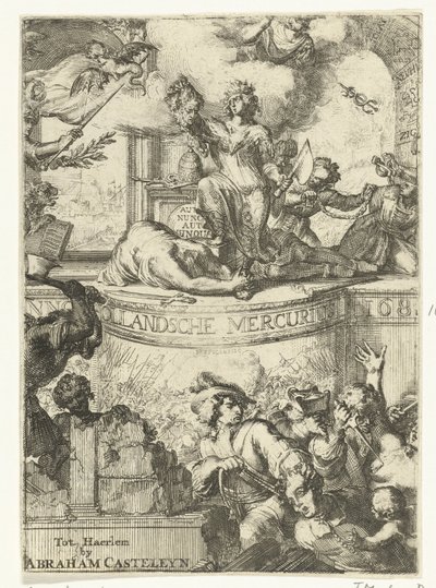 Titelseite für den Hollandsche Mercurius für das Jahr 168(5?) von Romeyn de Hooghe (attributed to)