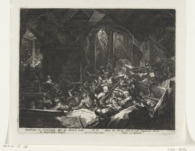 Habsburger vertreiben türkische Belagerer aus dem Tunnelsystem unter der kaiserlichen Burg von Romeyn de Hooghe