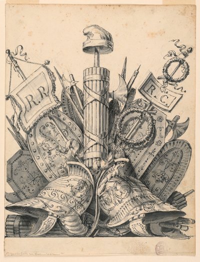 Trophäe von Waffen, 1830–1850 von Romolo Achille Liverani