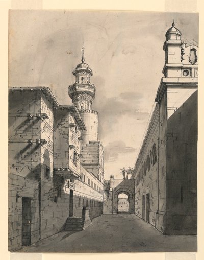 Bühnenbild, orientalische Straße von Romolo Achille Liverani