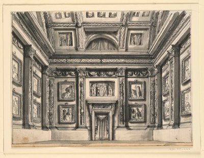 Bühnenbild, Palastinterieur von Romolo Achille Liverani