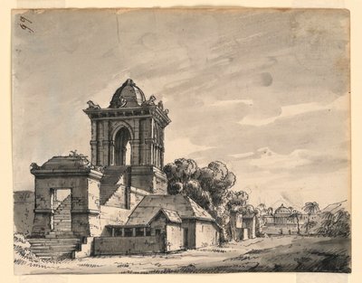Bühnenbild, Pavillon und kleine Gebäude von Romolo Achille Liverani