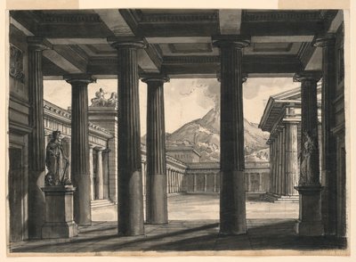 Bühnenbild für die Oper Der letzte Tag von Pompeji, an der Scala, Mailand, 1827 von Romolo Achille Liverani