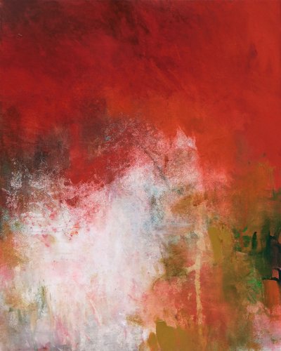 Lebendiges rotes Abstrakt von Ron Halfant
