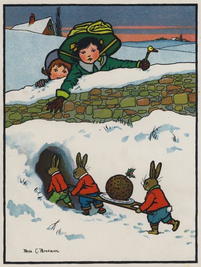 Weihnachtsessen der Kaninchen von Rosa Clementina Petherick