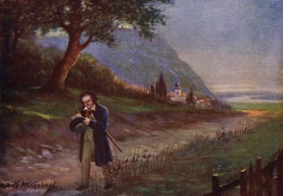 Beethoven auf seinem Morgenspaziergang im Wiener Vorort Kahlenbergerdorf von Rudolf Klingsbogl