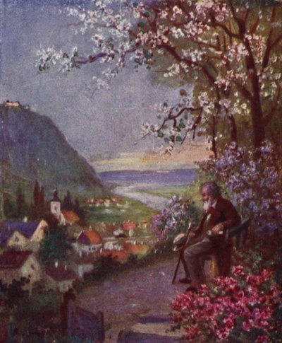 Leopoldsberg, Im Vordergrund Brahms, nach einem langen Spaziergang ruhend von Rudolf Klingsbogl