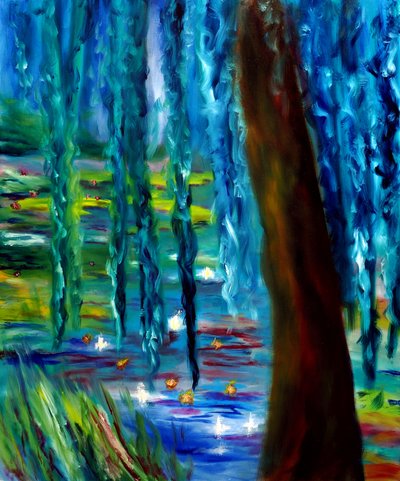 Monet Japanischer Garten in Giverny Rechtes Panel, 2024 von Ruslana Levandovska