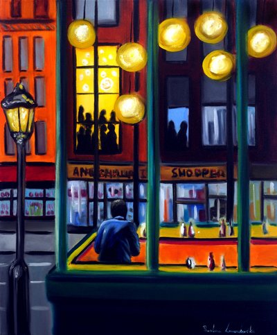 Nachtfall Café, 2025 von Ruslana Levandovska