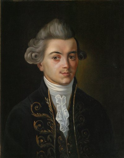 Porträt des Fabeldichters Iwan Khemnitser, 1745-1784, russische Malerei des 19. Jahrhunderts von Russian Master.