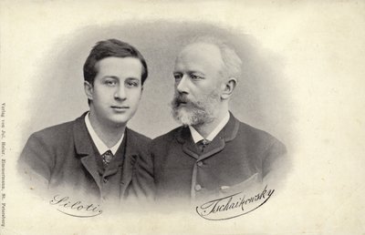 Porträt von Siloti und Tschaikowski von Russian Photographer