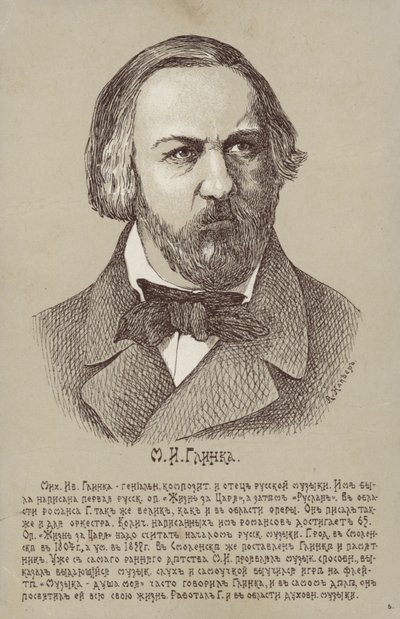 Michail Iwanowitsch Glinka, russischer Komponist (1804-1857) von Russian School